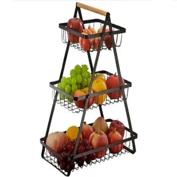 Cesta de Frutas y Verduras de 3 Niveles