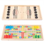 JUEGO DE MESA MADERA 2 EN 1 HOCKEY DE MESA Y LUDO