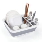 Escurridor de Platos y Cubiertos Plegable con Drenaje