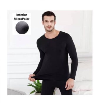 POLO MANGA LARGA CALENTADOR TERMICO HOMBRE MICRO POLAR TALLA M NEGRO