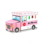 Caja Organizador de Juguetes Puff Autobus para Niña