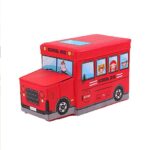 Caja Organizador de Juguetes Puff Autobus para Niño
