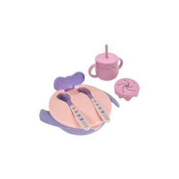 PLATO CON 3 DIVISIONES ROSADO