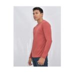 Polo Básico Manga Larga Ladrillo para Hombre Talla S