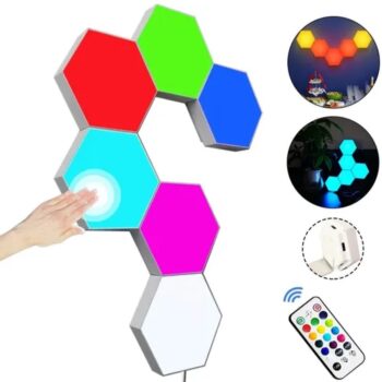 Luz LED hexagonal 6 piezas