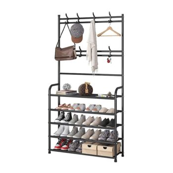 Zapatera de 5 Niveles con Perchero 60 cm