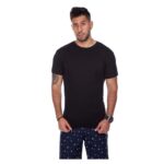 Polo Básico para Hombre Cuello Redondo Negro Talla S