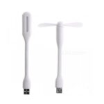 Mini Ventilador USB Flexible + Lámpara de Luz led USB - Blanco