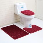 Set de 3 Alfombrillas para Baño Guinda