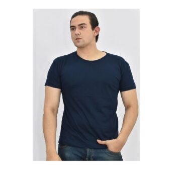 Polo Básico para Hombre Cuello Redondo Azul Marino Talla XL