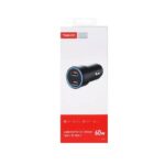 Cargador de auto 60W, 2 puertos Tipo-C