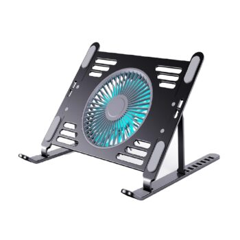 Soporte Aluminio Base Cooler Ventilador Laptop Notebook -Negro