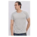 Polo Básico para Hombre Cuello Redondo Gris Talla S