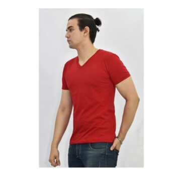 Polo Básico para Hombre cuello en V Rojo Talla L