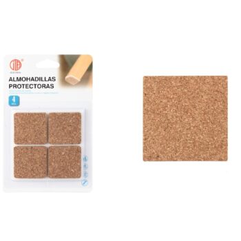 Set de 3 Almohadillas Protectoras Cuadrada de Corcho 4 Pcs