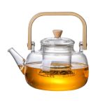 Tetera Vidrio con Infusor y Asa de Bambú 1500 ml
