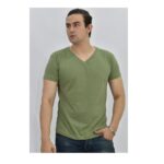 Polo Básico para Hombre cuello en V Verde claro Talla S