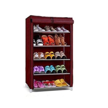 Zapatera Armable de 5 Niveles - Guinda