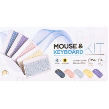 Teclado Mouse Bluetooth Inalambrico Pc Tablet Mac iPad Rosa