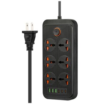 Extensión Toma Corriente 3000W 6 Puertos USB y Tipo C Carga Rápida
