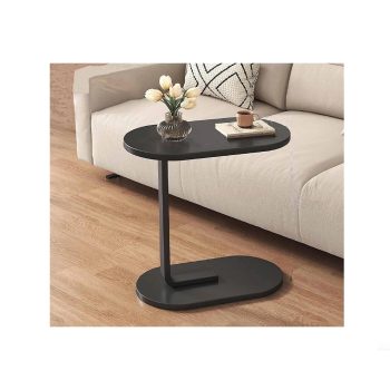 Mesa Auxiliar de Centro Oval Color Negro