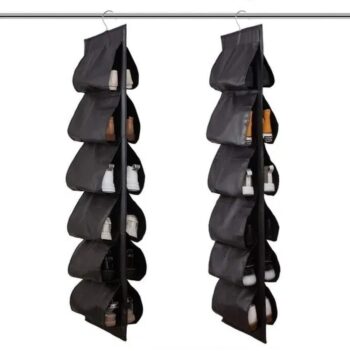 Zapatera Colgante de 6 Pares Negro