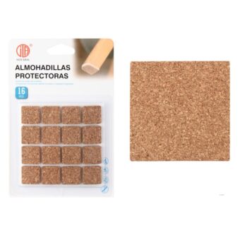 Set de 3 Almohadillas Protectoras Cuadrada de Corcho 16 Pcs