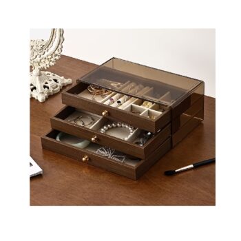 Organizador De Joyas 3 Niveles Color Nogal