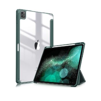Smart Cover Ipad Air 11 2024 Desmontable Imantada (Tapa Transparente) Verde Militar