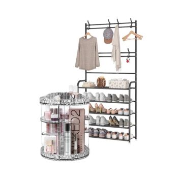Zapatera Armable con Perchero + Organizador de Cosméticos