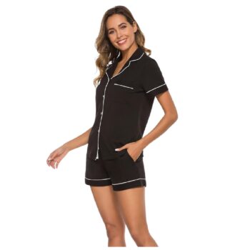 PIJAMA CAMISERO DAMA NEGRO TALLA L