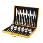 Set de 24 Cubiertos de Metal Plateado