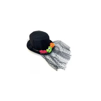 Sombrero de Copa con Velo de Puntos