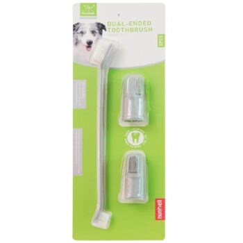 KIT DE 1 CEPILLO DE DIENTE Y 2 DEDO PARA MASCOTAS