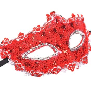 MASCARA DE ENCAJE DE FANTASÍA - ROJO