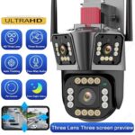 Cámara Seguridad Triple Lente 360°