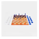 Juego de Ajedrez y Damas 2 en 1 de Cristal con Tablero de Cartón