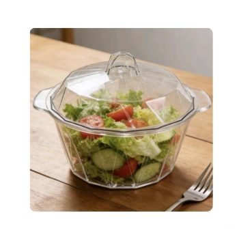 Bowl de Acrilico con Tapa para Ensaladas 25.5 x 22 cm