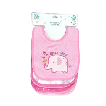 Set de 5 Baberos modelo elefante