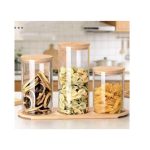 Frasco de Borosilicato Hermético con Tapa de Bambú