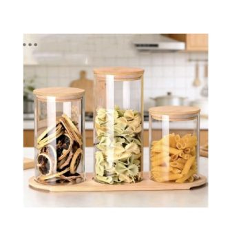 Frasco de Borosilicato Hermético con Tapa de Bambú