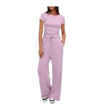 CONJUNTO MUJER VISCOSA COLOR ROSADO MATE  S/M