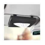 Caja Porta Pañuelos Para Auto De Cuero PU Negro Compacta Y Elegante TM