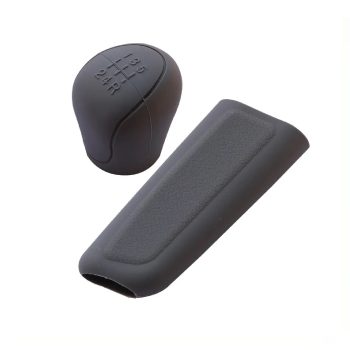 Juego De 2 Fundas De Silicón Para Palanca De Cambios Y Freno De Auto Color Gris TM