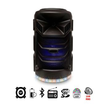 Parlante Trolley Portátil KTS-2230 De 12 Pulgadas Con Bluetooth Luces RGB Y Micrófono Inalámbrico