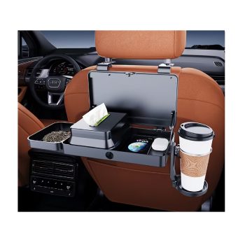 Organizador Para Asiento De Auto Con Bandeja Plegable, Portavasos Y Soporte Para Celular