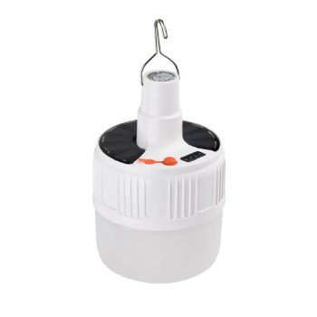 Foco Bombilla LED Solar Recargable 50W Con Carga USB