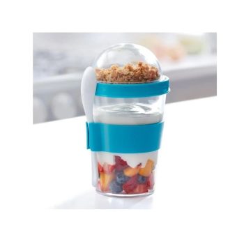 Vaso Para Yogurt Cereal Y Frutas Con Cuchara Para Hombre