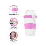 Vaso Para Yogurt Cereal Y Frutas Con Cuchara Para Mujer